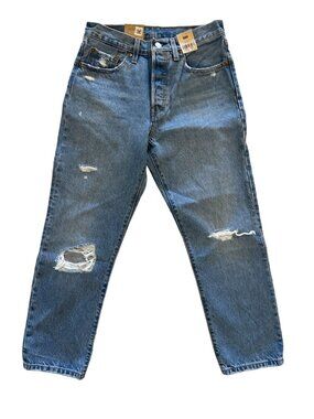 LEVIS 501 Womens Cropped Denim Jeans 27x26 NEW